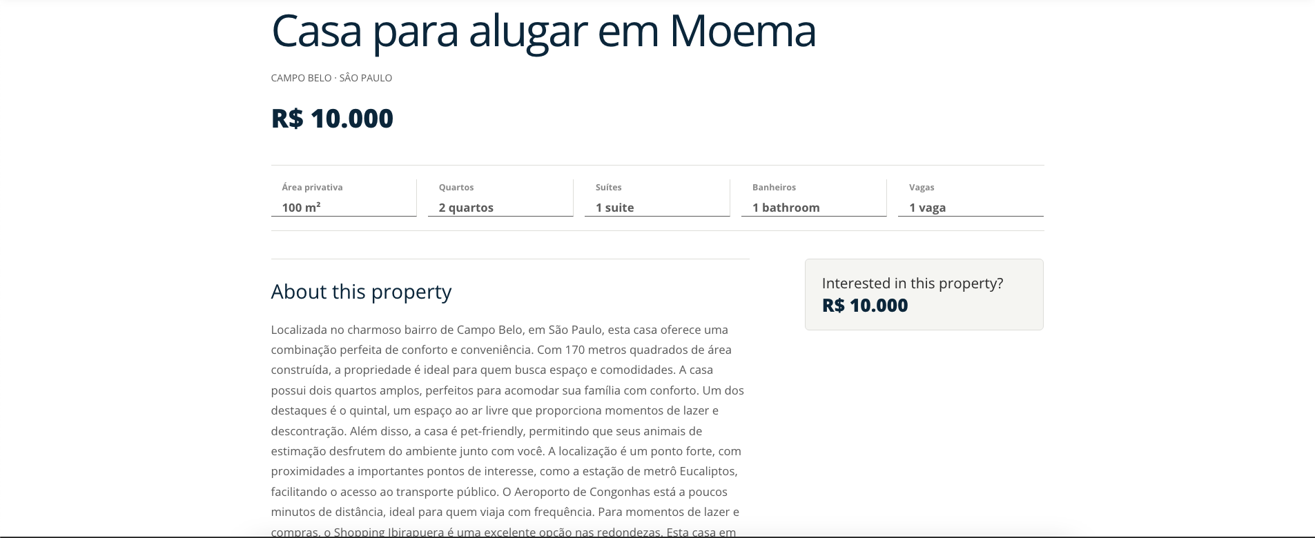 Real property information and contact view